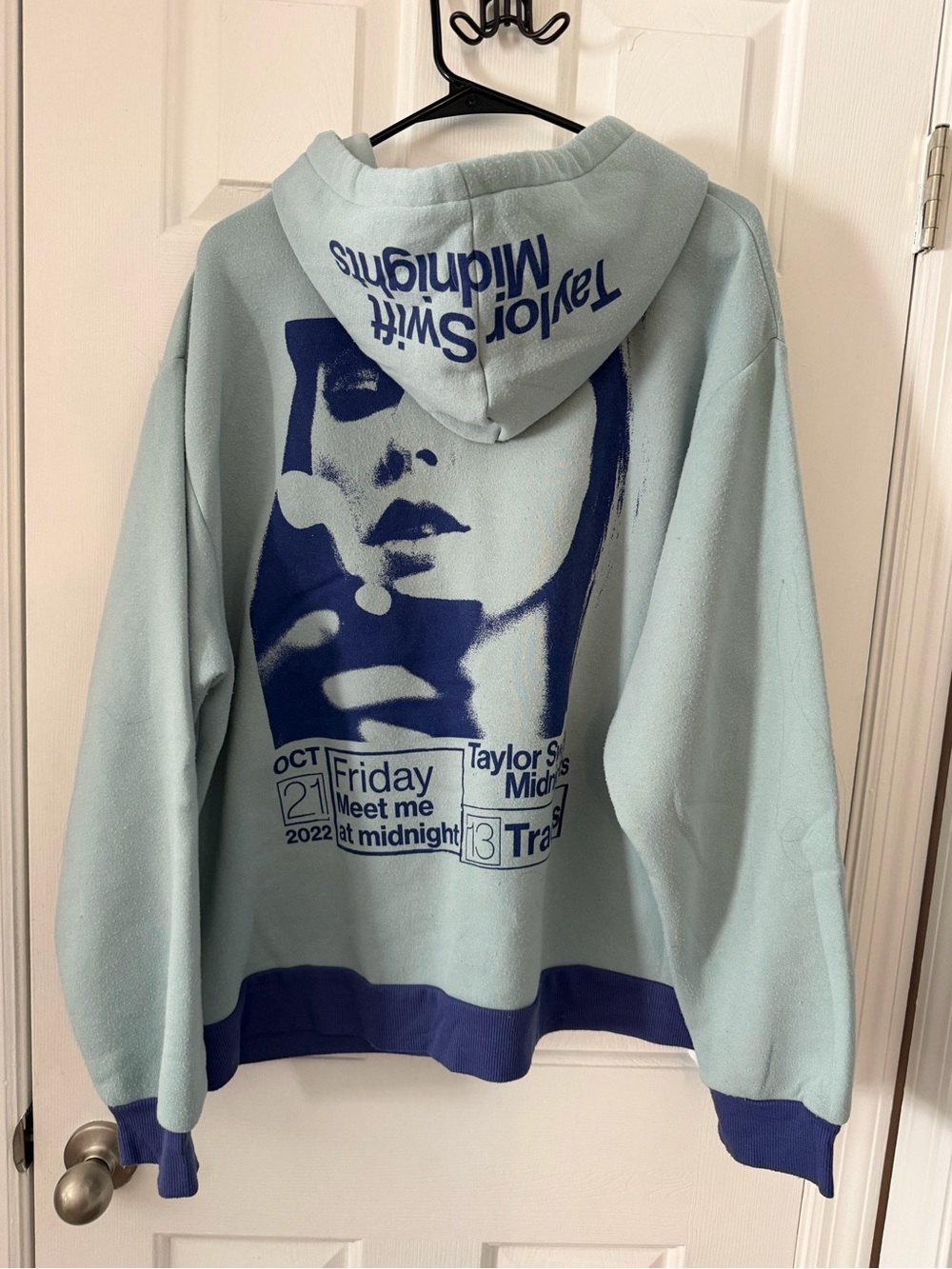 Taylor Swift Midnight Graphic Hoodie - Light Blue/Navy